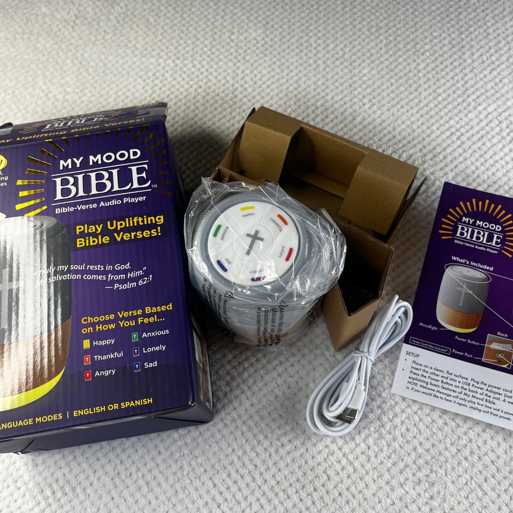 My Mood Bible Verse Audio Player Ontel 25061 English Spanish 300+ Verses New‎
